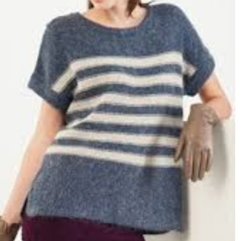 Gap Casual Soft Mohair Knit Sweater Black & Cream